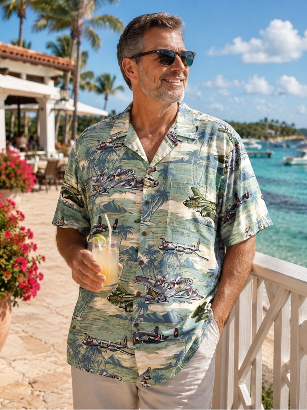 Kalaheo Hawaiian Shirt 2XL Made In Hawaii Airplane Aviation Aloha USA